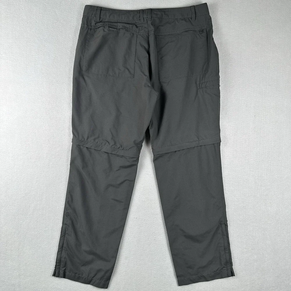 The North Face Convertible Hiking Pants Men's 38 Gray Nylon Outdoor Lightweight